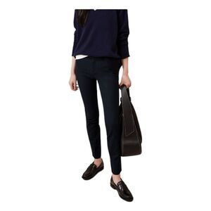 Banana Republic Sloan Skinny Pants Navy Blue Stretch Knit Crop Low-Rise 2 Petite